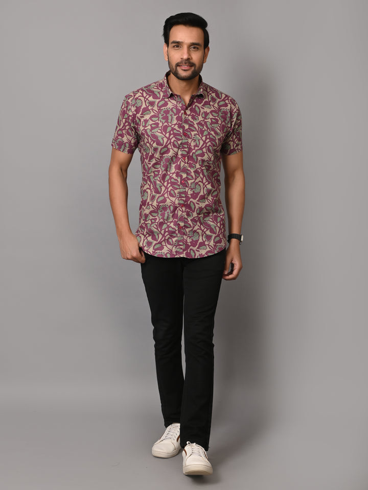 VJR Floral Block Print Premium Half Sleeves