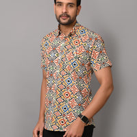 VJR Premium Multi Stripe Block Print Half Sleeves