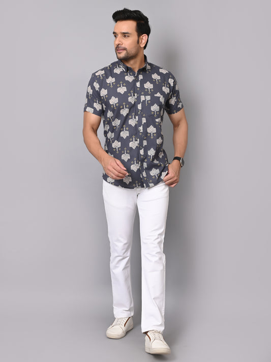 Luxe Leafage Half Sleeve Shirt