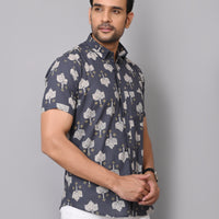 Luxe Leafage Half Sleeve Shirt