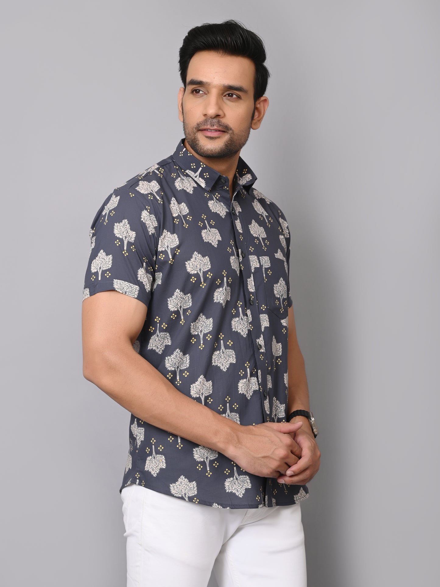 Luxe Leafage Half Sleeve Shirt