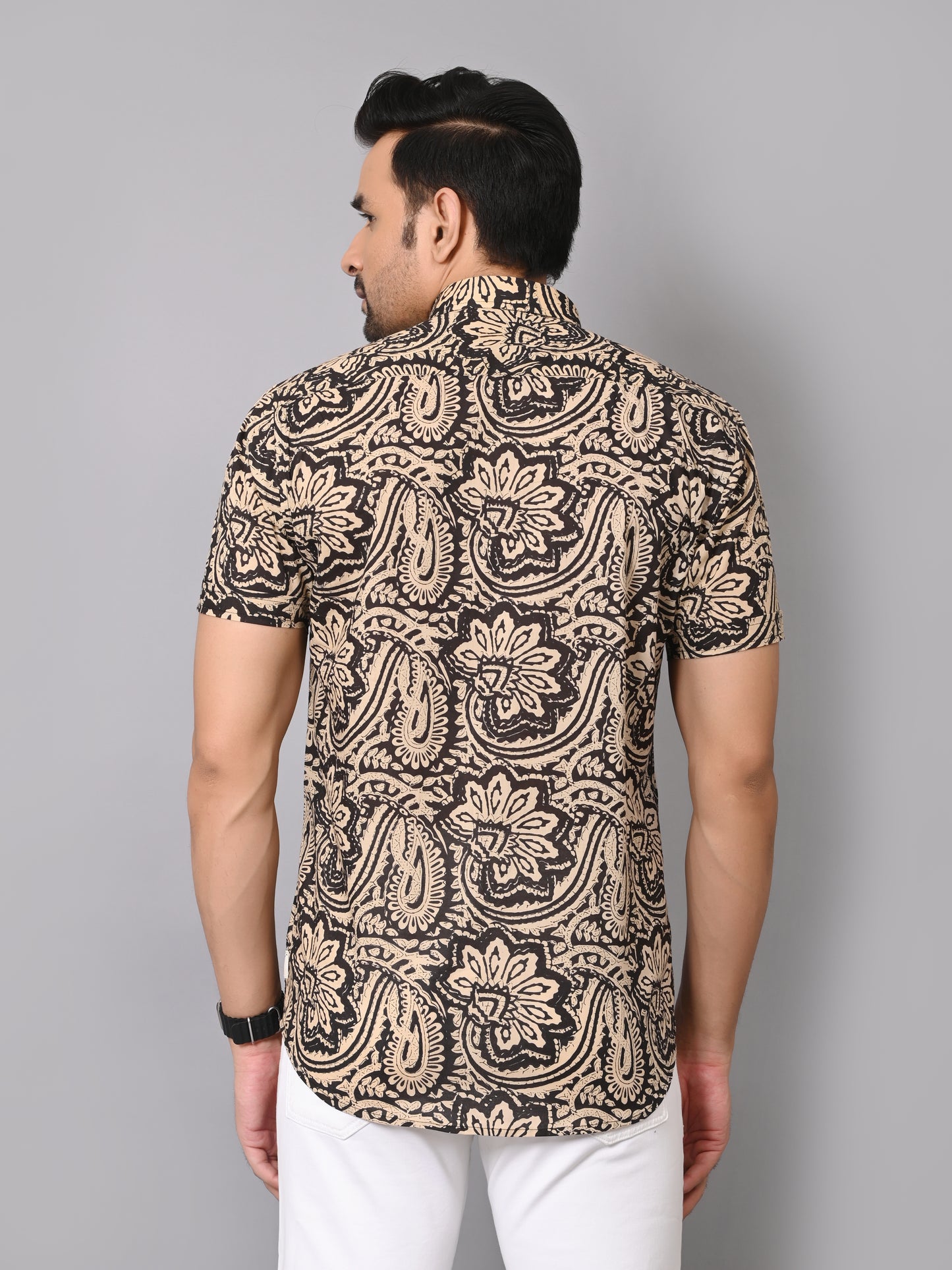 Vintage Paisley Charm Half Sleeves Shirt