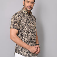 Vintage Paisley Charm Half Sleeves Shirt