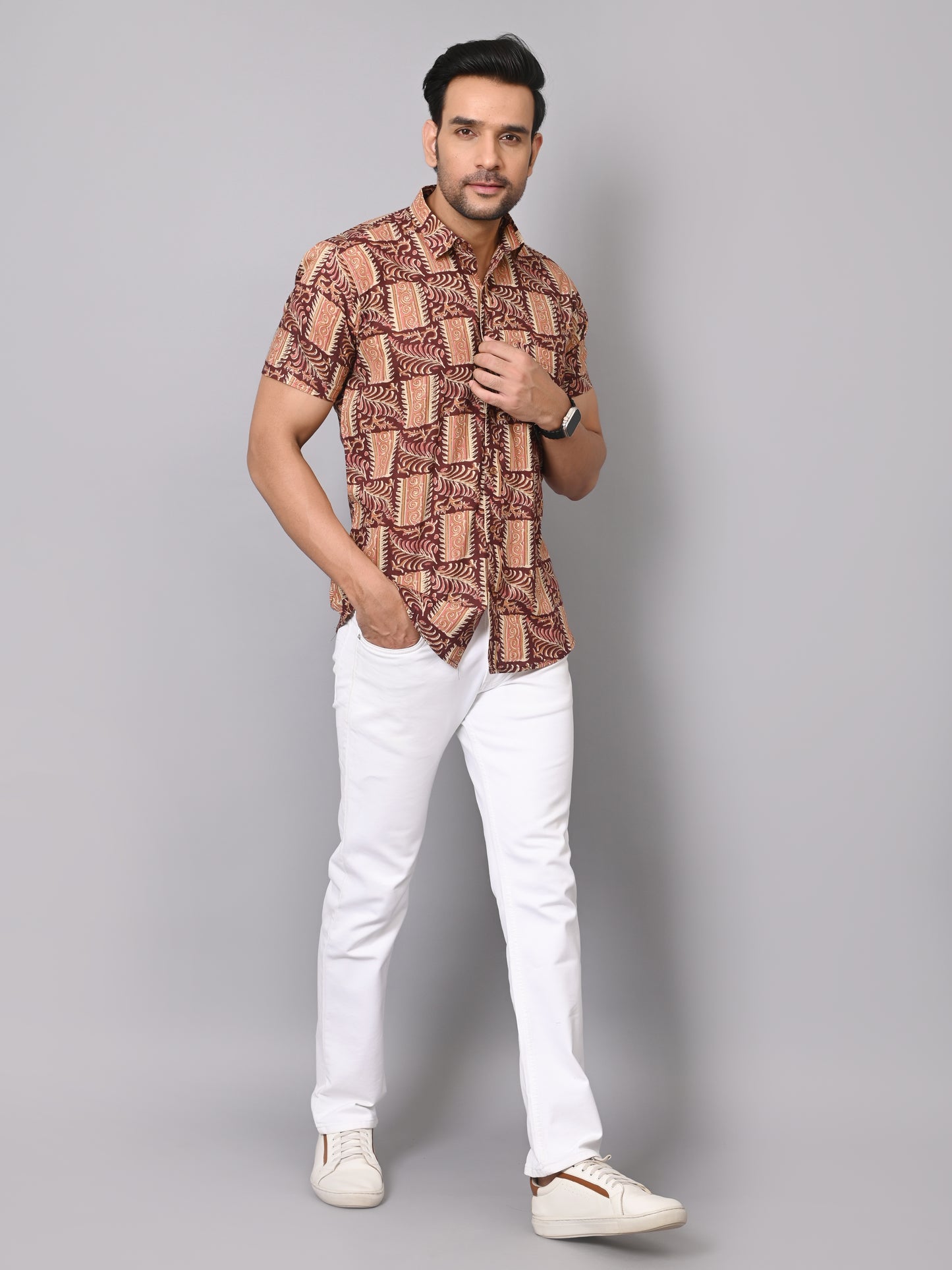 Ethnic Intricacy Half Sleeve Shirt