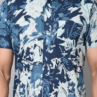 Oceanic Brushstrokes Half Sleeve Shirt