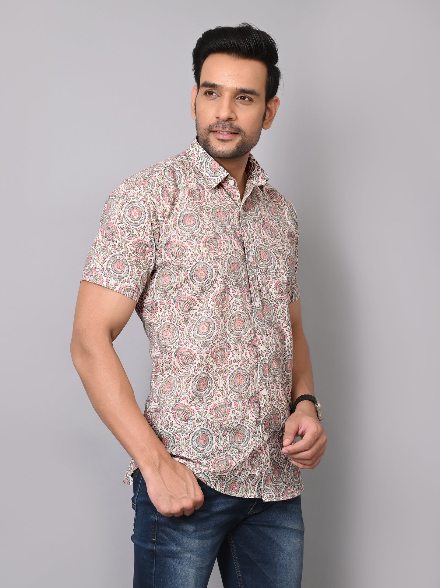 Heritage Floral Charm Half Sleeve Shirt