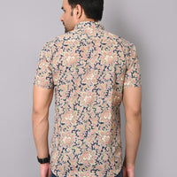 Midnight Blossom Half Sleeve Shirt