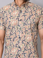 Midnight Blossom Half Sleeve Shirt