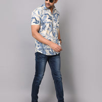 Azure Blosson Casuals Half Sleeve Shirt