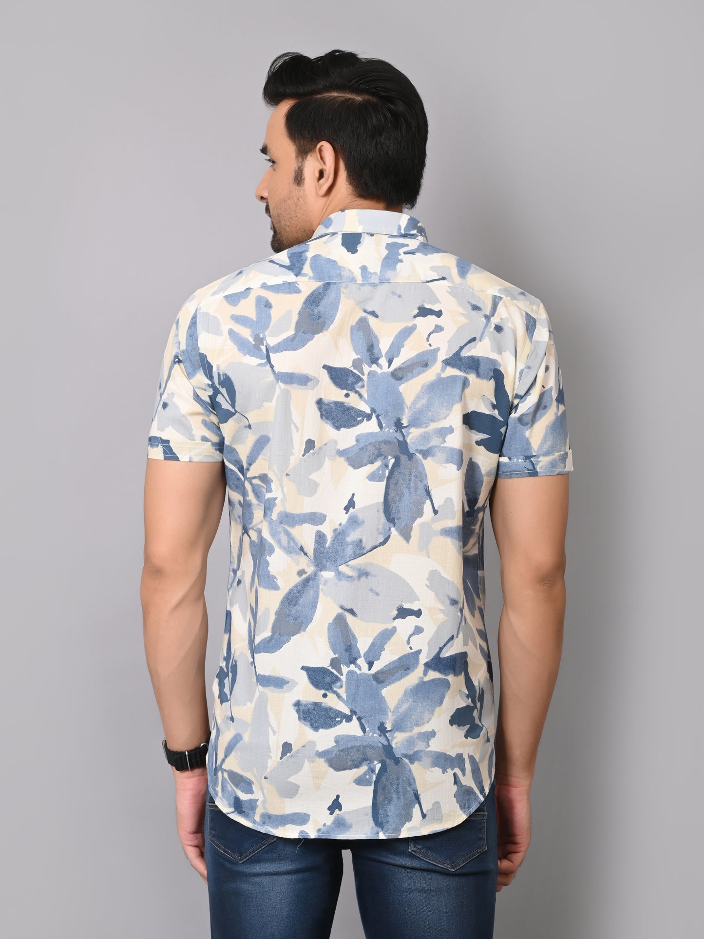 Azure Blosson Casuals Half Sleeve Shirt