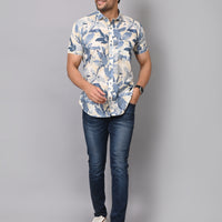 Azure Blosson Casuals Half Sleeve Shirt