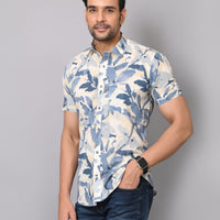 Azure Blosson Casuals Half Sleeve Shirt