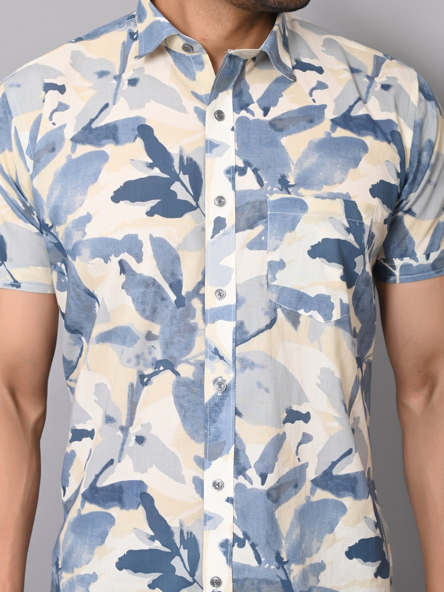 Azure Blosson Casuals Half Sleeve Shirt