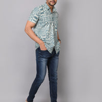 Cultural Motif Chic Half Sleeve Shirt