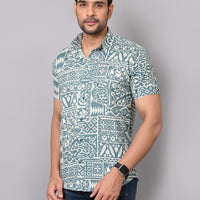 Cultural Motif Chic Half Sleeve Shirt