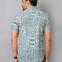 Cultural Motif Chic Half Sleeve Shirt