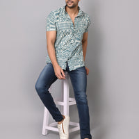 Cultural Motif Chic Half Sleeve Shirt