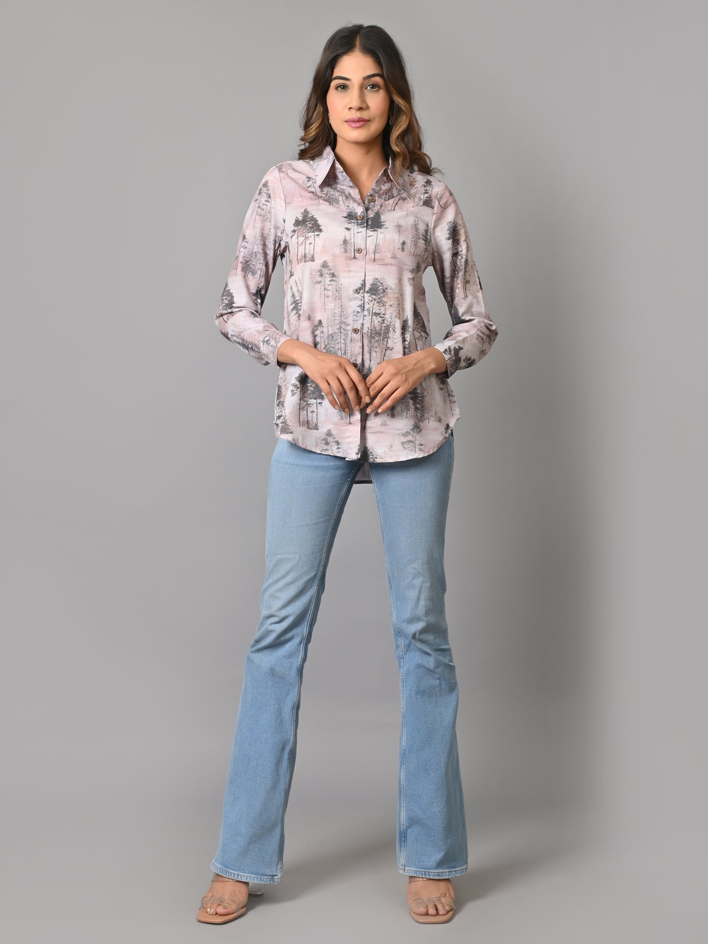 VJR Women Silhouette Grove Printed Shirt