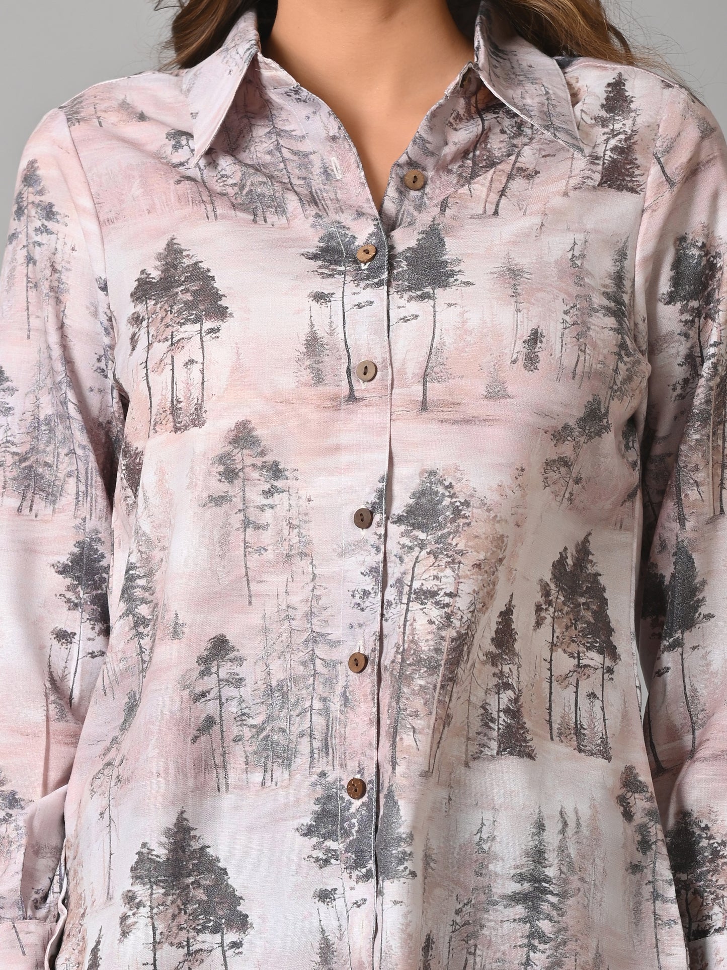 VJR Women Silhouette Grove Printed Shirt