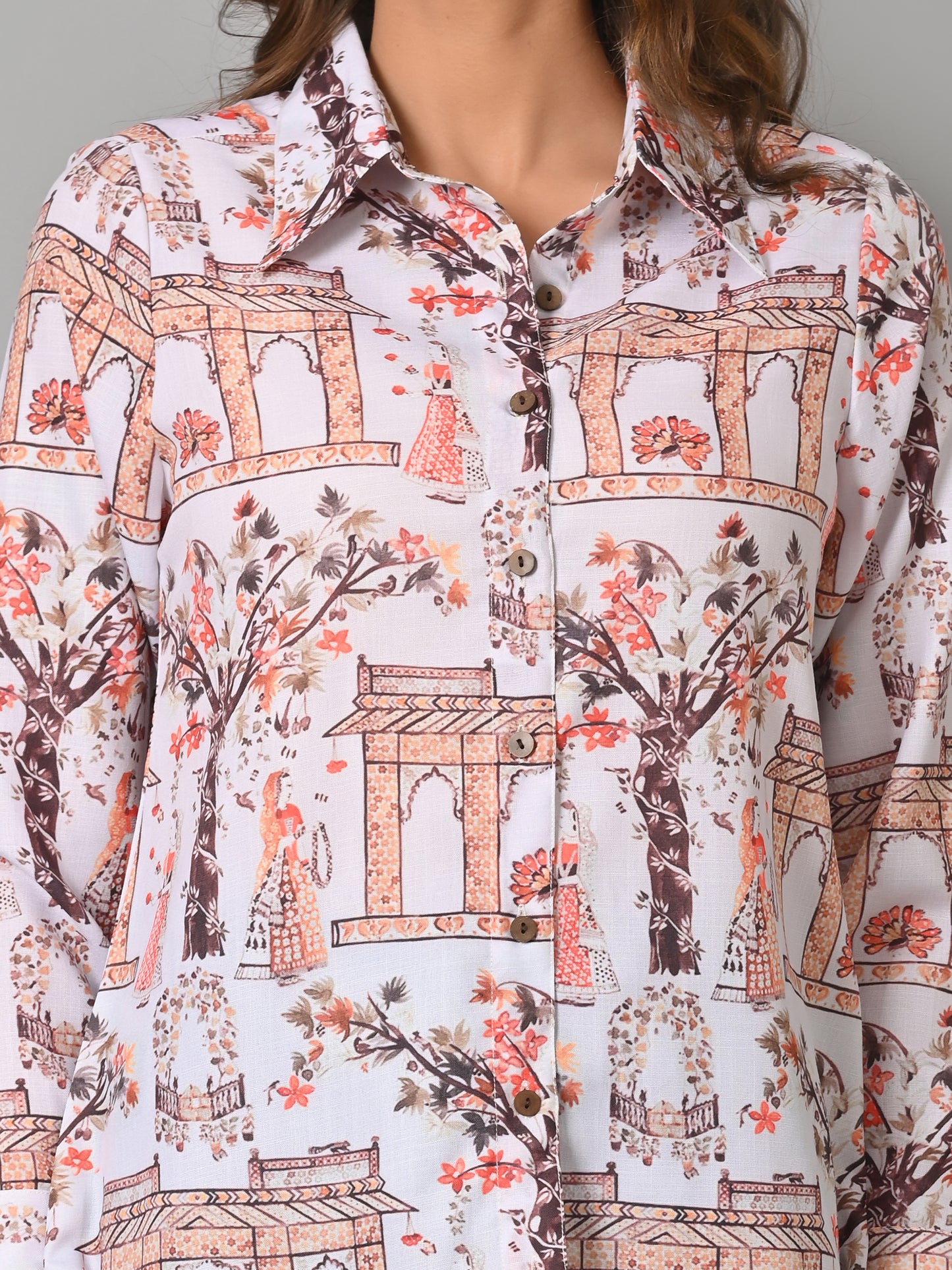 VJR Women Architectural Bloom Printed Shirt
