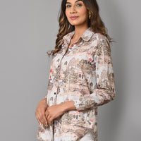 VJR Women Toile De Jouy Design Print Shirt