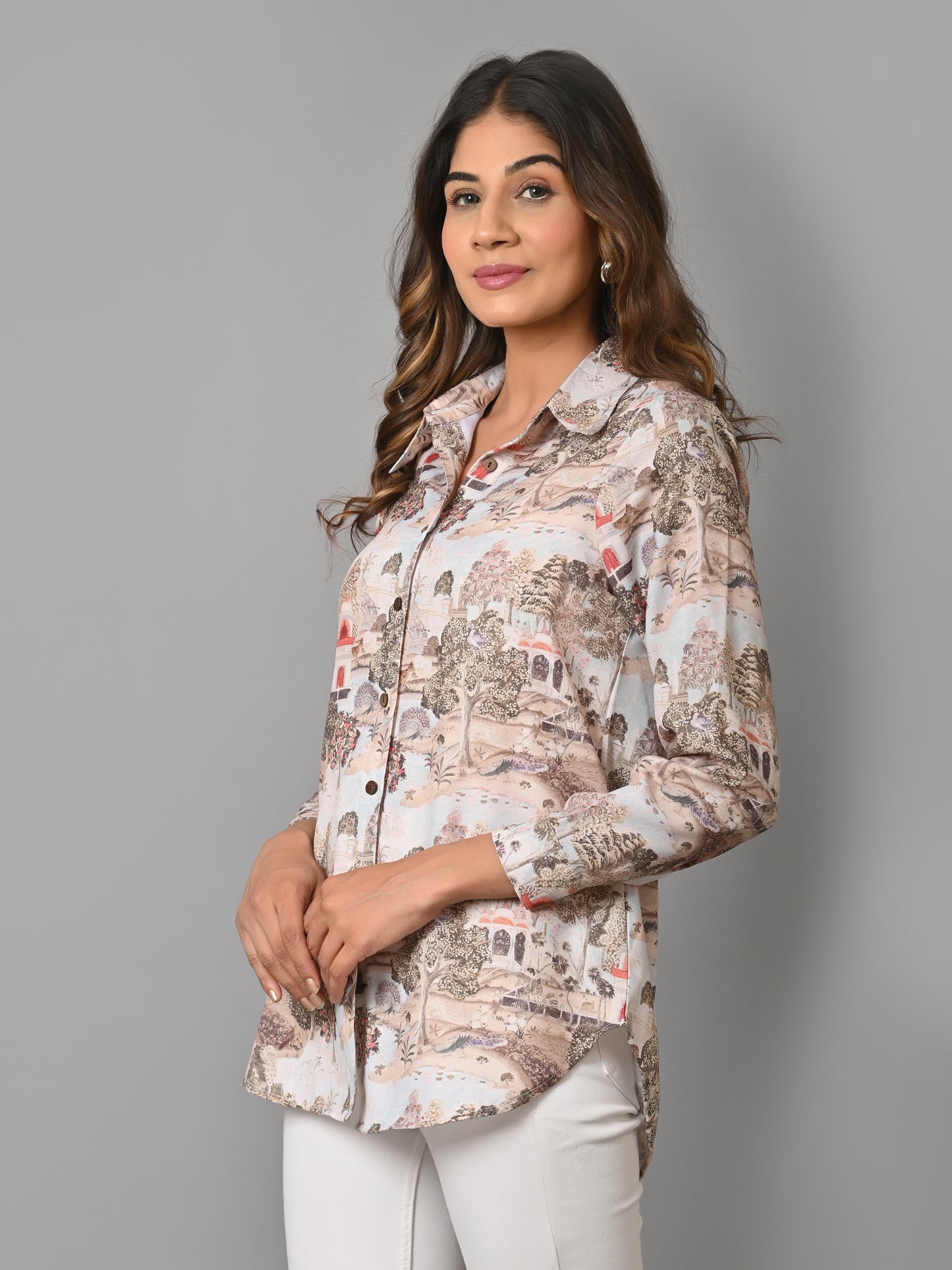 VJR Women Toile De Jouy Design Print Shirt