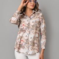 VJR Women Toile De Jouy Design Print Shirt