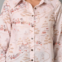 VJR Women Cityscape Style Printed Shirt