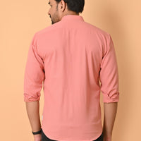 VJR Peach Color Solid Shirt