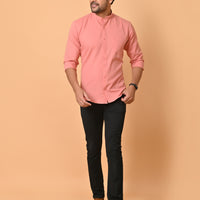 VJR Peach Color Solid Shirt