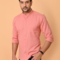 VJR Peach Color Solid Shirt