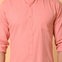 VJR Peach Color Solid Shirt