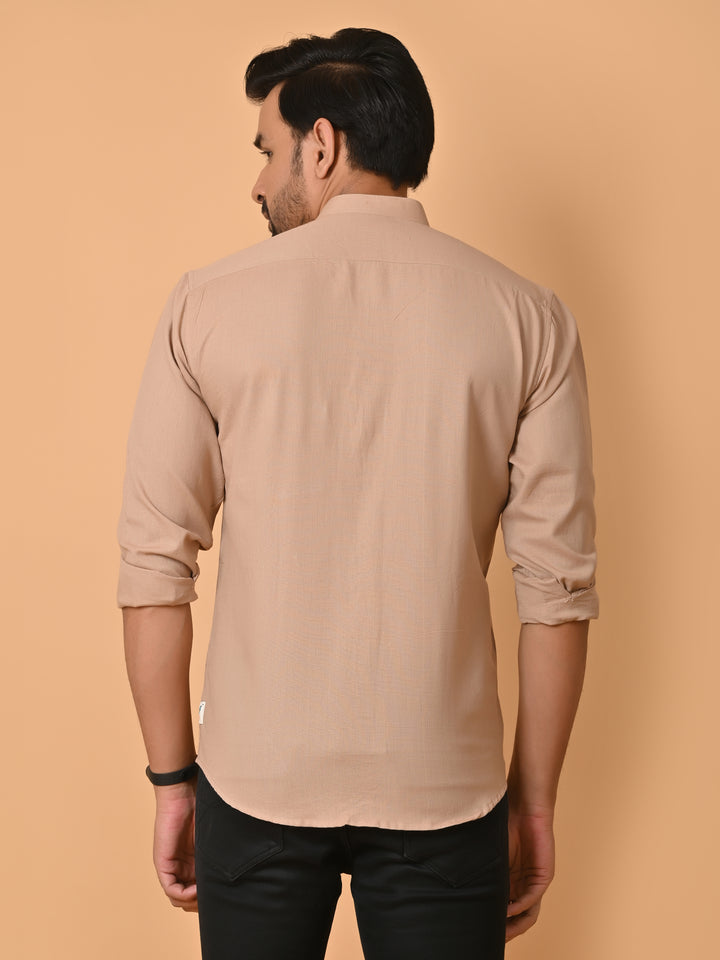 VJR Pine Brown Solid Shirt