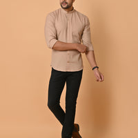 VJR Pine Brown Solid Shirt