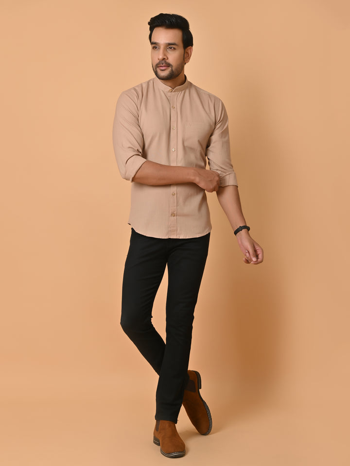 VJR Pine Brown Solid Shirt