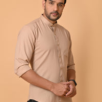 VJR Pine Brown Solid Shirt