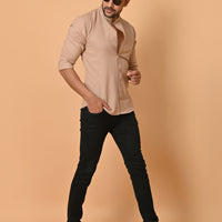 VJR Pine Brown Solid Shirt