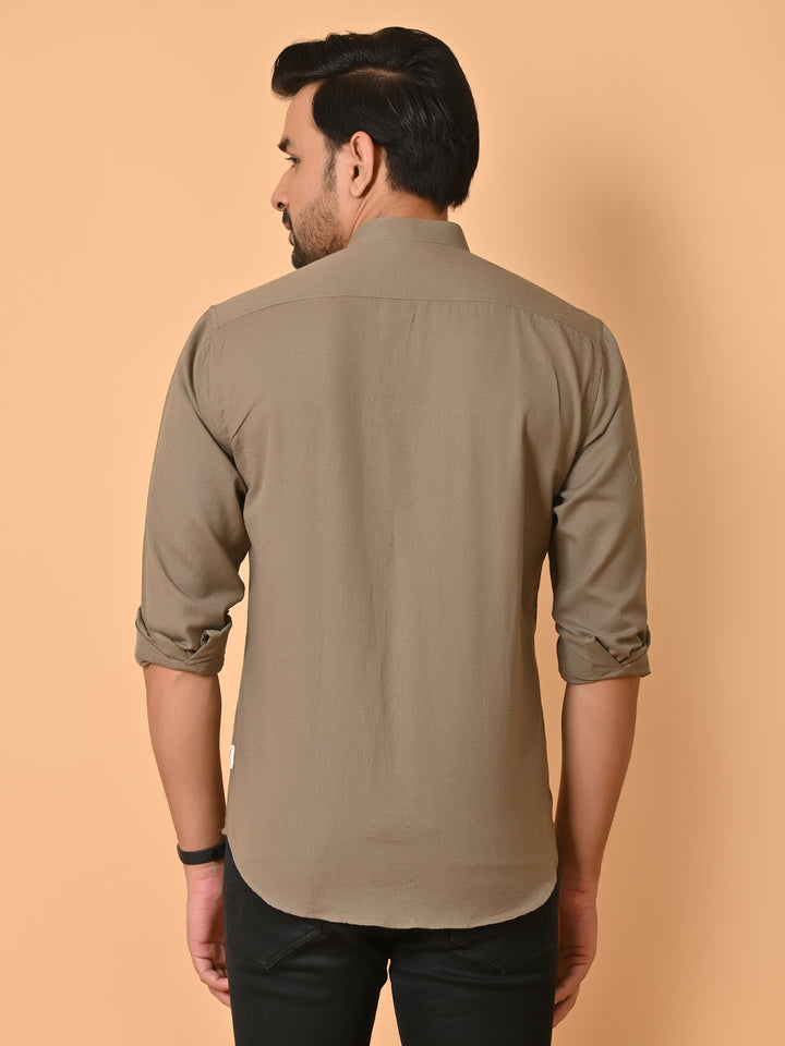 VJR Light Brown Solid Shirt