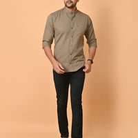 VJR Light Brown Solid Shirt