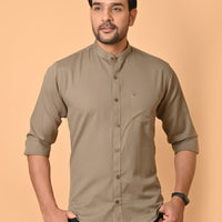 VJR Light Brown Solid Shirt