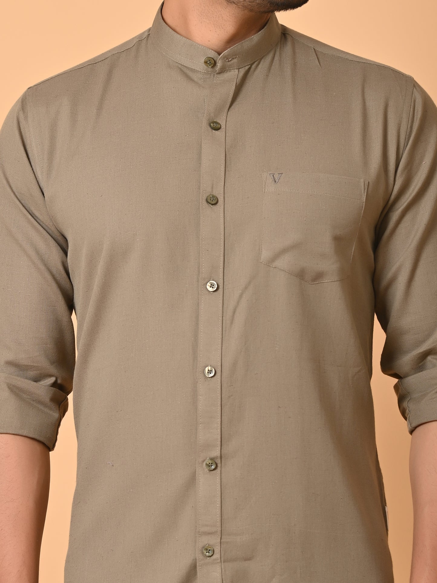 VJR Light Brown Solid Shirt