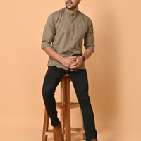 VJR Light Brown Solid Shirt