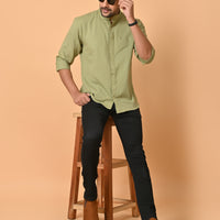 VJR Mantis Green Solid Shirt