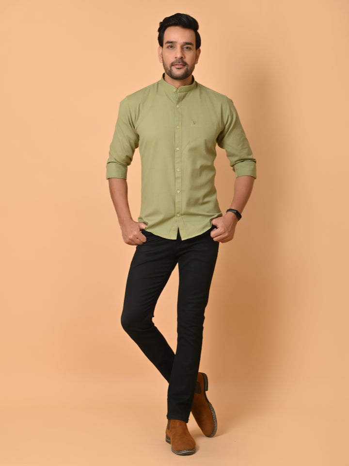 VJR Mantis Green Solid Shirt