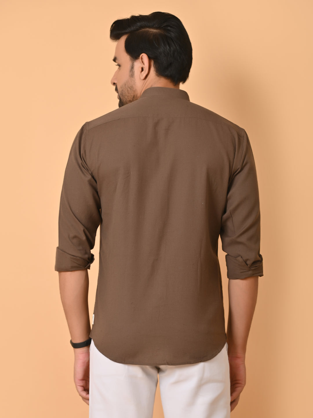 VJR Chocolate Brown Solid Shirt
