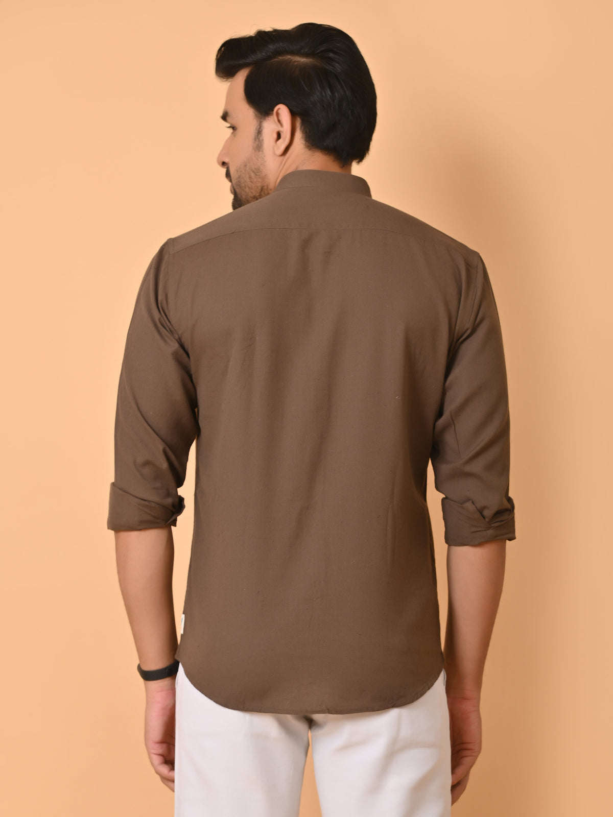 VJR Chocolate Brown Solid Shirt