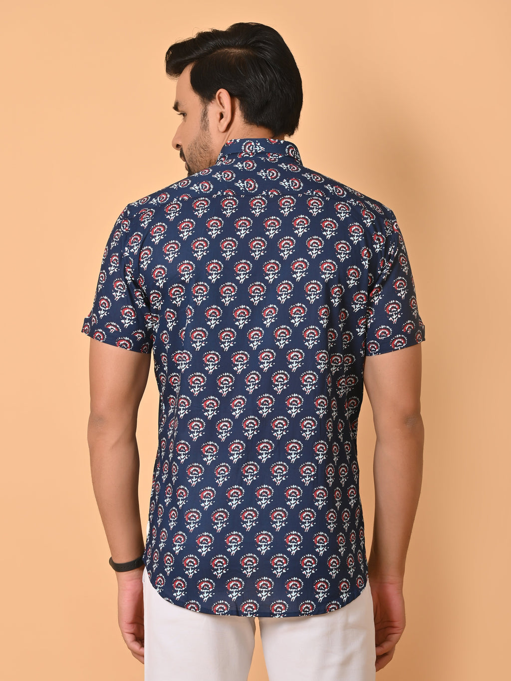 VJR Blue Floral Sanganeri Printed Shirt