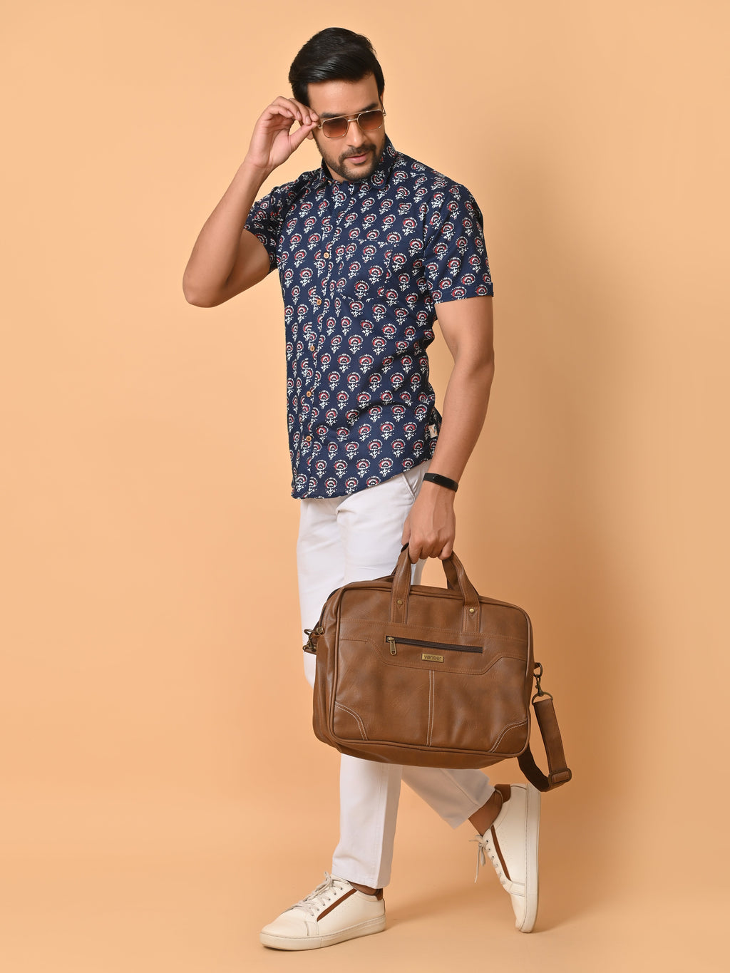 VJR Blue Floral Sanganeri Printed Shirt