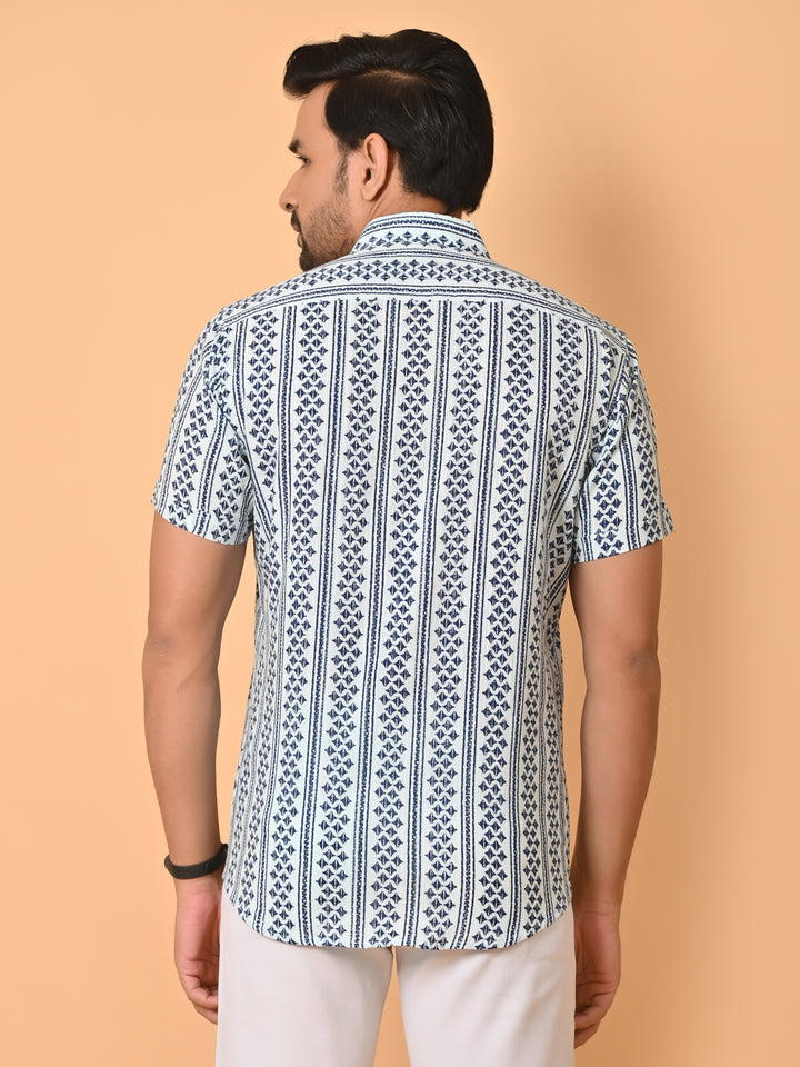VJR Katha Geometric Strip Premium Shirt
