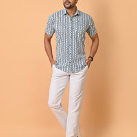 VJR Katha Geometric Strip Premium Shirt